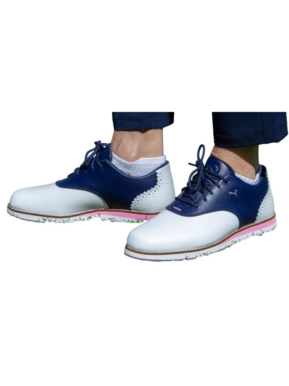 PUMA Avant Womens Golf Shoes White Navy Blue Pink Sand Dune Waterproof Size 8